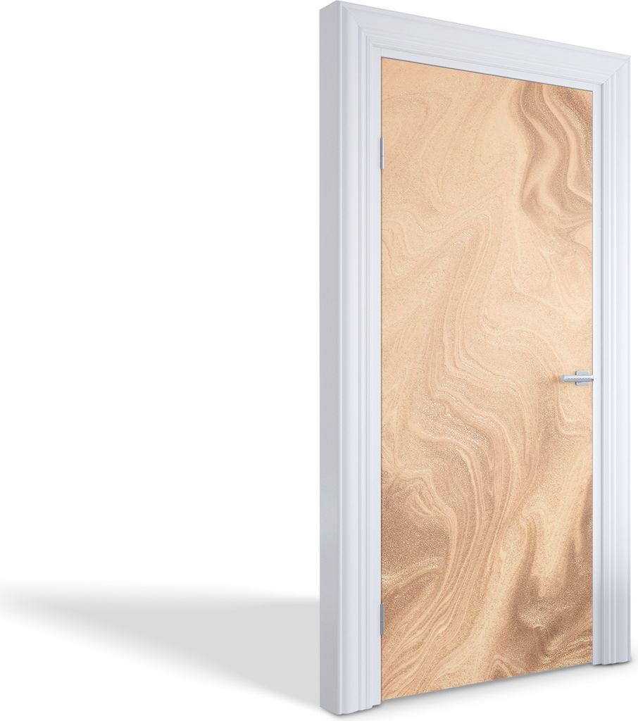 Selbstklebende Türfolien Kreativ Türtapeten Wandsticker - Goldene Wirbel - 95 x 205 cm