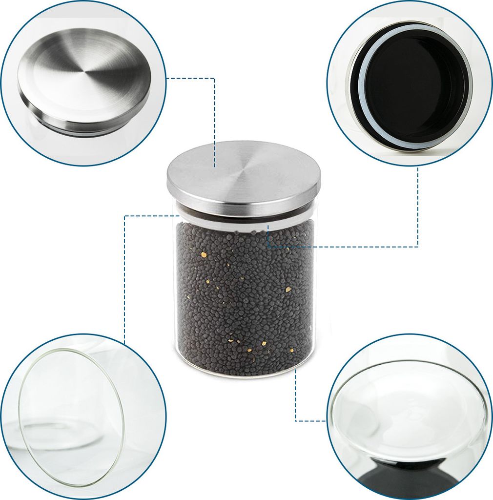 4er Set Vorratsdosen mit Edelstahldeckel, Ø 9,5 cm, 1,4 Produktbild 6