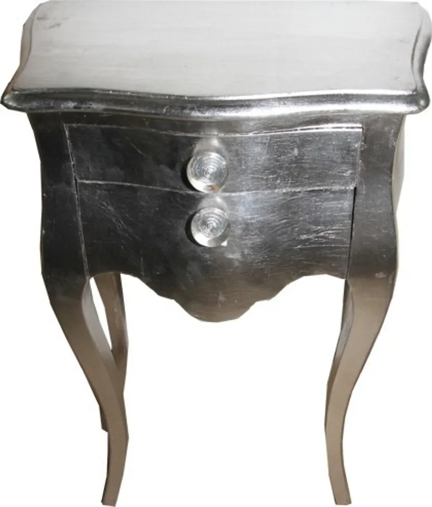 Commode baroque argentée Casa Padrino 72 x 50 x 30 cm luxe pour chambre