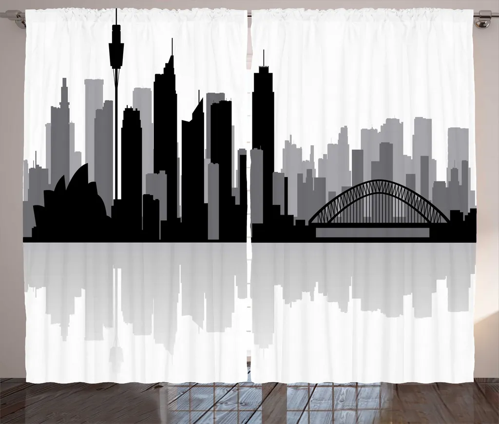 Rideau à fronces Sydney Skyline Anthracite avec boucles et crochets