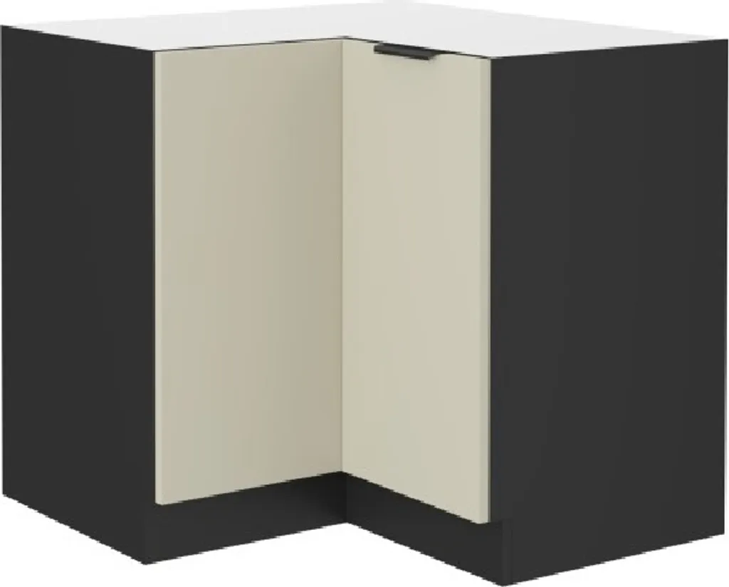 Aménagement angle de cuisine : meuble AGAFIJA 90x90 cm cachemire noir