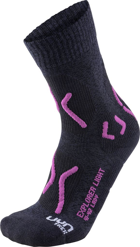 UYN Trekking Explorer Light Lady Wandersocken charcoal/purple EU 37/38