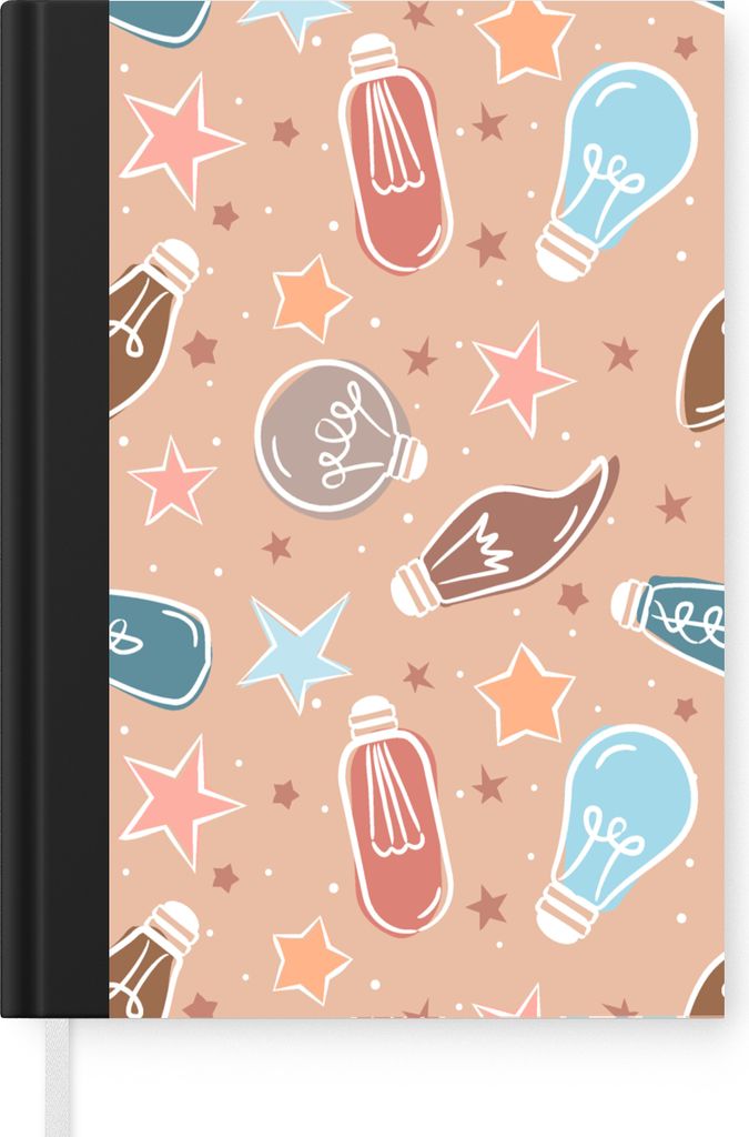MuchoWow Notizbuch Tagebuch Haushaltsbuch Notebook A5 Karikatur - Pastell - Lampe - Notizblock - Notizheft - Notebook - Schreibblock - Papier