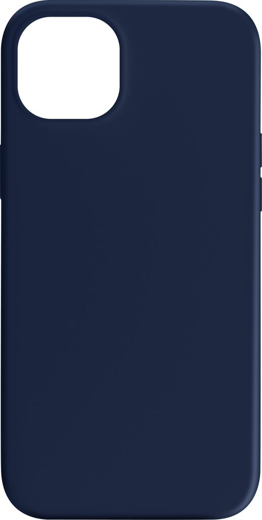 Halbsteife Silikon Handyhülle für Apple iPhone 15 Plus, Soft Touch – Schwarzblau