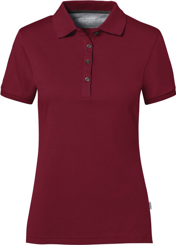 HAKRO Poloshirt Baumwolle-Tec Damen #214 Gr. S weinrot Produktbild 
