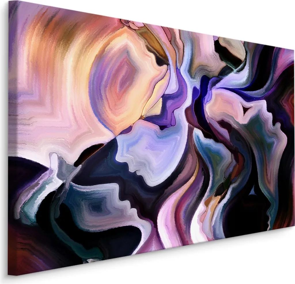 Favolosa carta da parati su tela 90x60 cm XXL stampa d'arte volti arte astratta