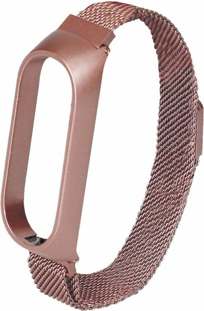 Armband mit Metalldesign kompatibel mit der neuesten Version of des Smartbandes of xiaomi, mi band 6 und sein Vorgängermodell mi band 5, in roség...
