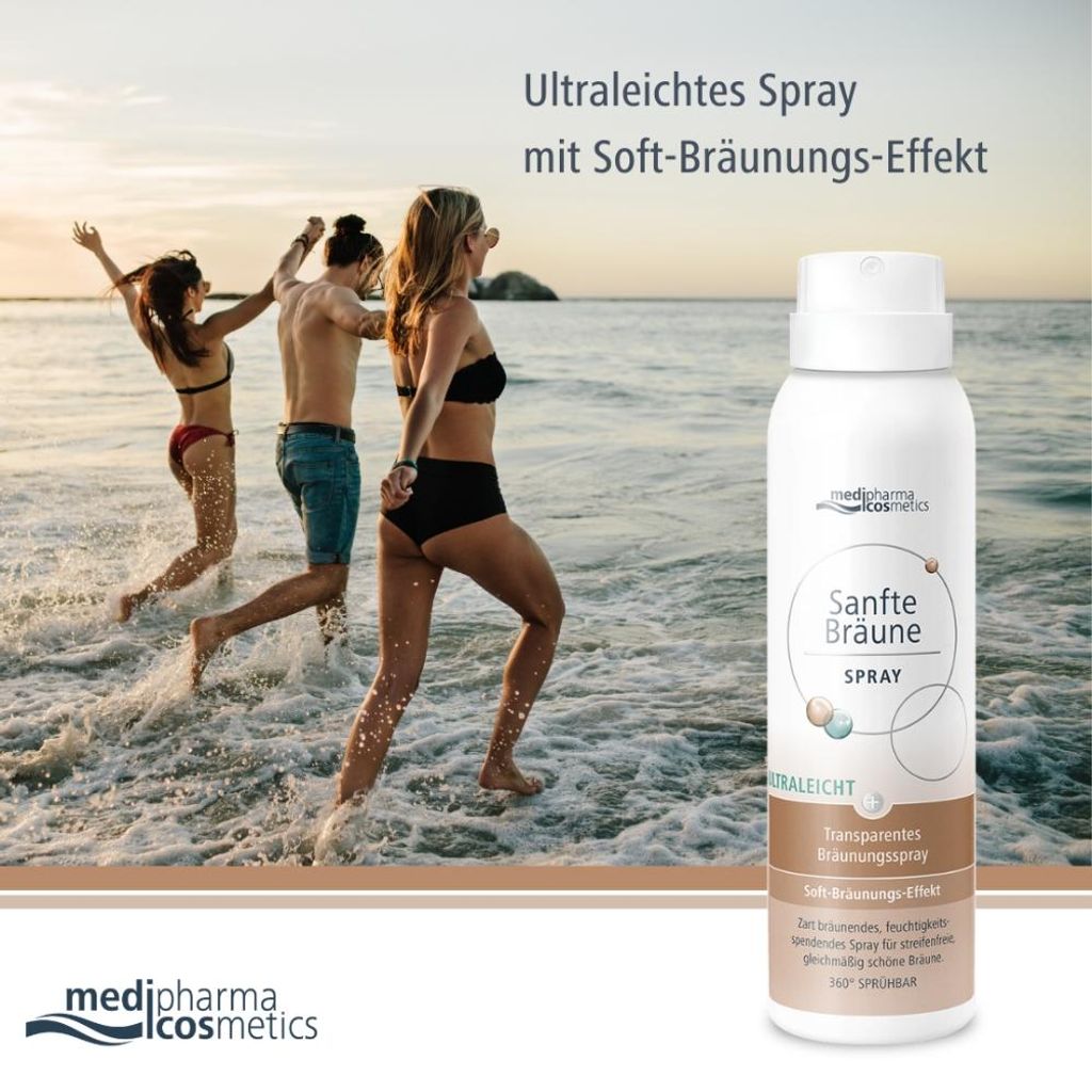 Medipharma Cosmetics sanfte Bräune Spray ultraleichtes transparentes Bräunungsspray, 150 ml Lösung