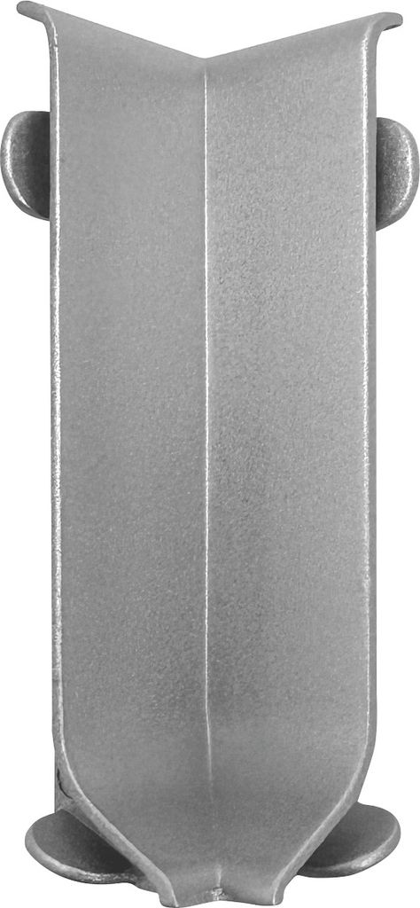PROVISTON Innenecke für Metall Sockelleisten | Höhe 60 mm | Metall Fußleisten Zubehör Druckguss Silber