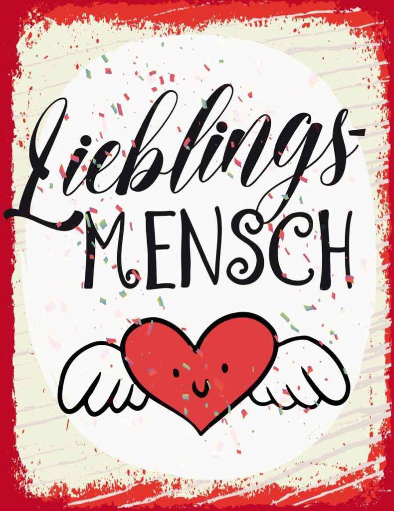 vianmo Holzschild 40x30 cm Lieblingsmensch Herz Engel rot Dekoration