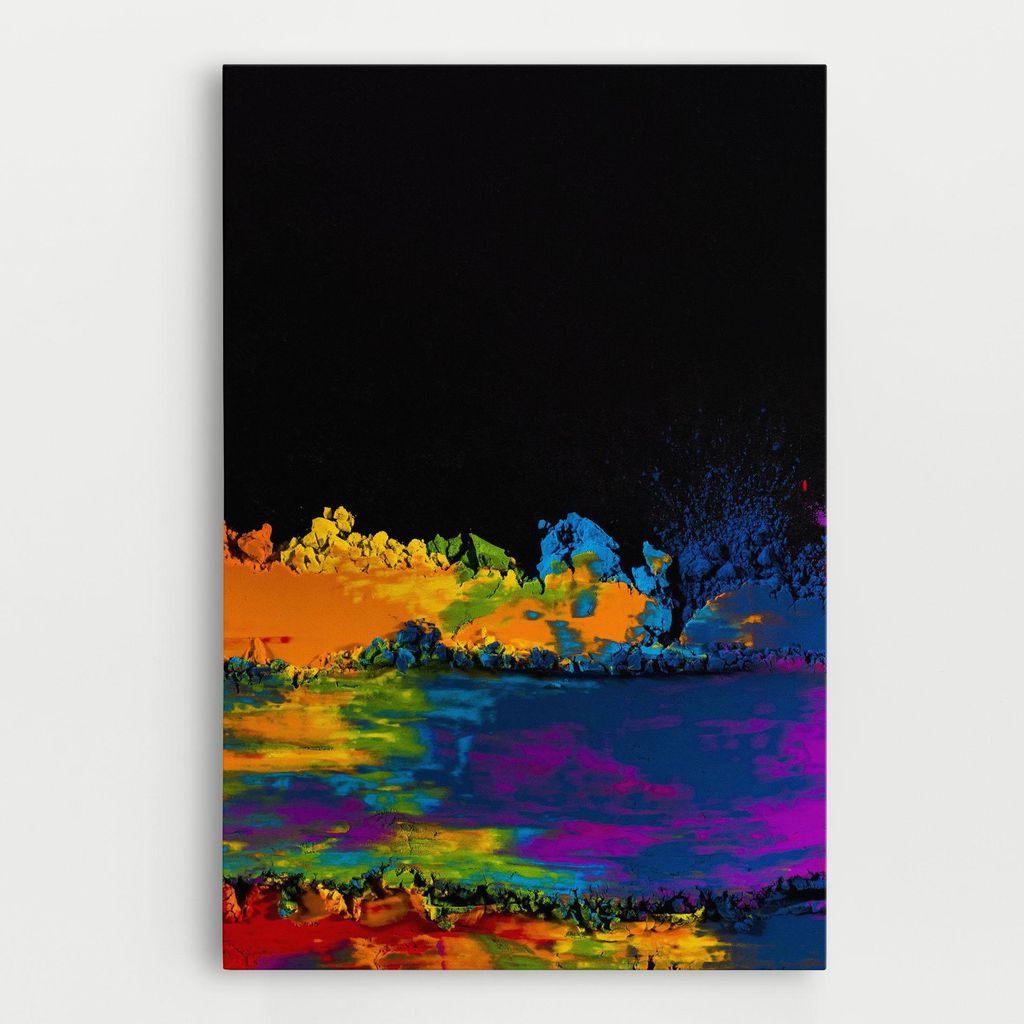 ARTHUB Leinwandbild 40x60 cm, Mixed Holi Colors | Wohnzimmerdekoration, Hängende Bilder, Wanddekoration, Heimdekoration, Abstrakte, Lebendige Fa...