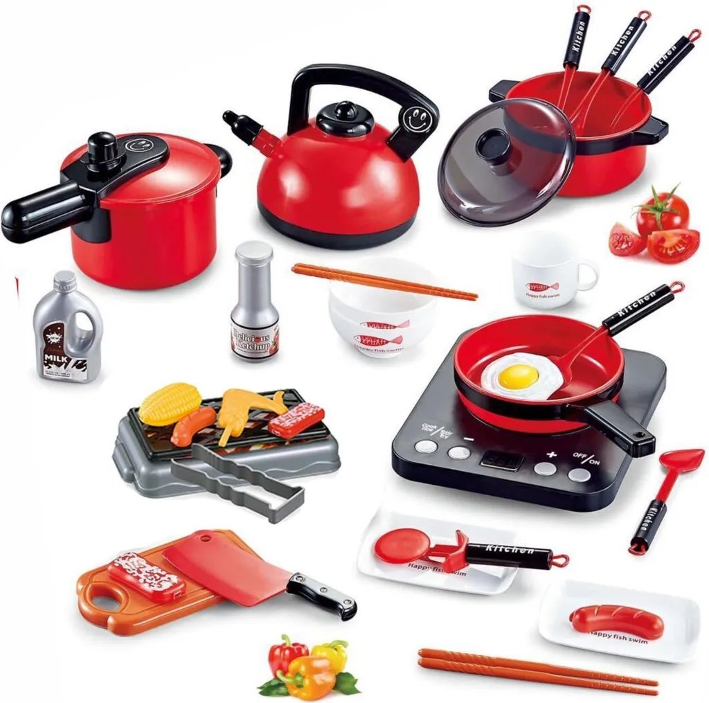 Set de cuisine pour jouet d'imitation, 36 pièces pour chambre enfant