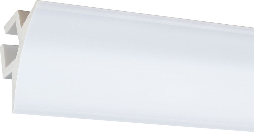 PROVISTON Licht Stuckleiste 60 x 97 x 2000 mm Moderne Leiste für die Decke Klassisches Profil Hochwertige Deckenleiste Kunststoff Weiß Wasserfest...