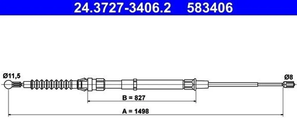 Acquista Cavo Comando Freno ATE 24.3727-3406.2 | VW Beetle 5C0609721AJ