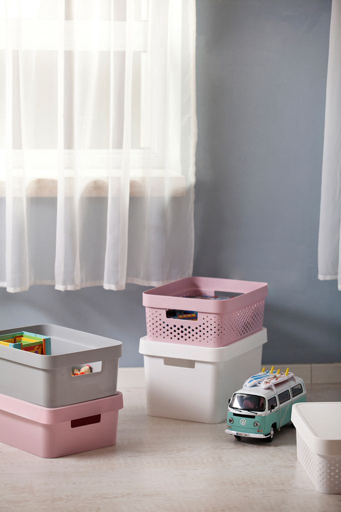 Úložný box Infinity s vekom biely bodky 17 l Obrázok produktu 22