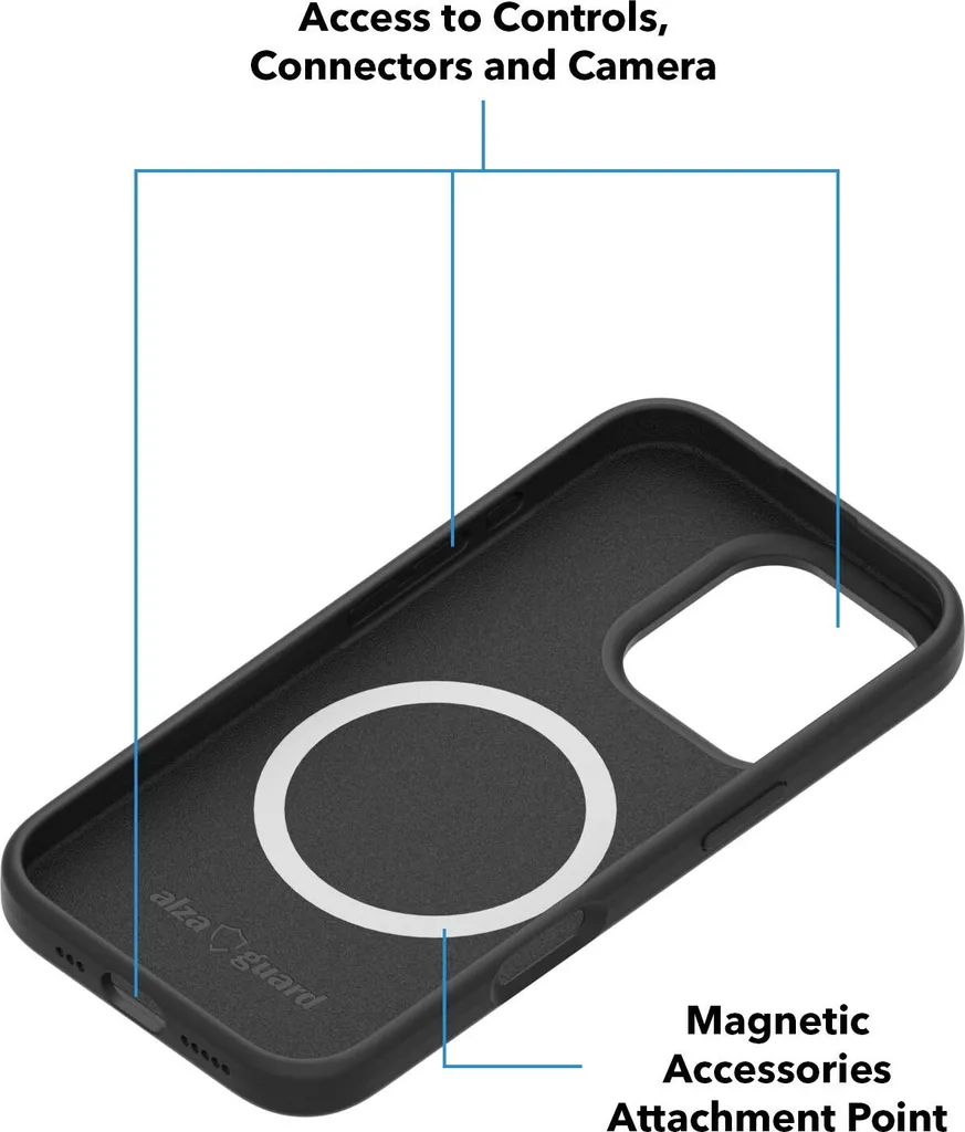 Protection iPhone 16 Pro Coque Silicone Noire Compatible MagSafe - 3