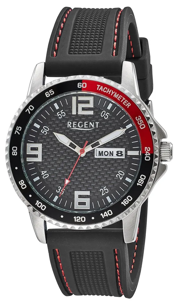 Montre-bracelet Sport Chic pour Homme Regent F-1650 Cadran Noir 10ATM