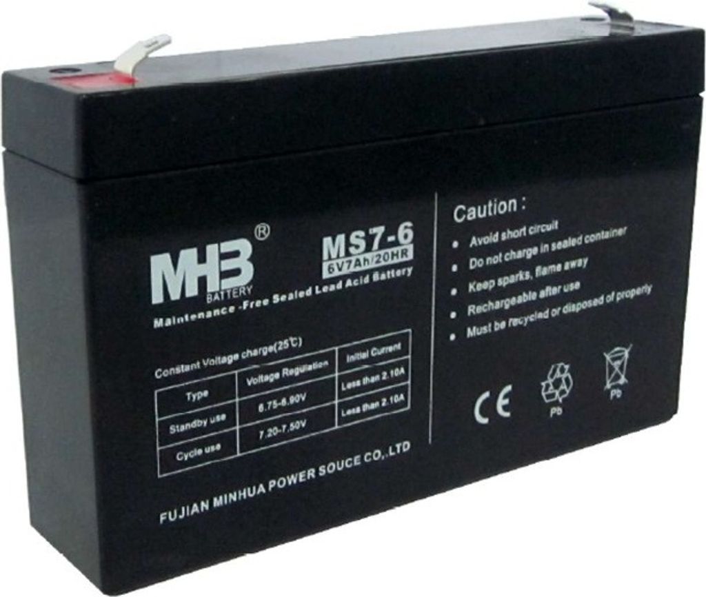 POWERWALKER MHB Batterie MS7-6 - 6V 7Ah Blei-Ersatzakku für Produktbild 