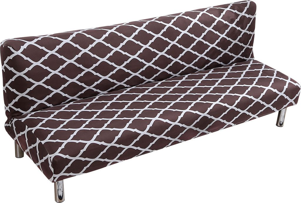 Elastischer Ohne Armlehnen Sofabezug Armlos Sofaüberwurf Stretch Futon Schutzhülle 3-Sitzer vollklappbar Couch Sofa Shield für Klappcouch ohne A...