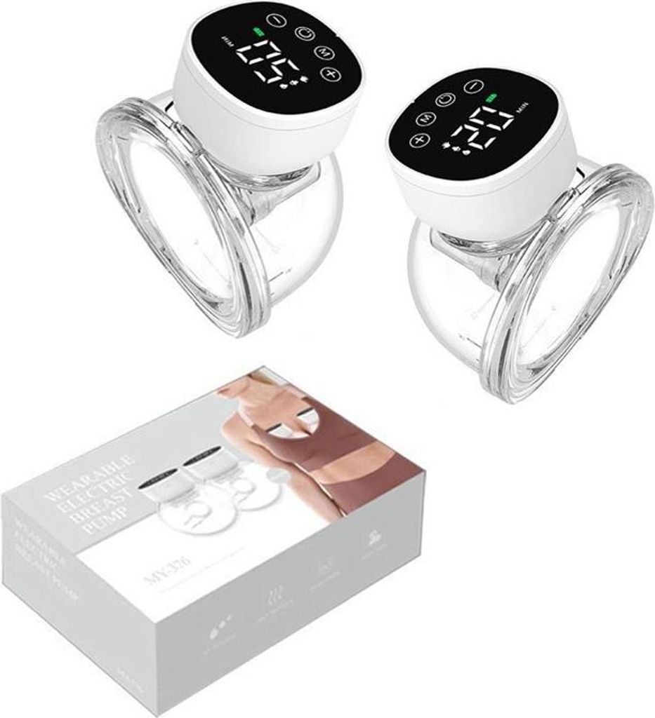 Milchpumpe elektrisch Doppel, tragbar & freihändig, wiederaufladbar, LED Touch, 4 Modi 12 Stufen, Anti-Rückfluss, Milchpumpenset Baby
