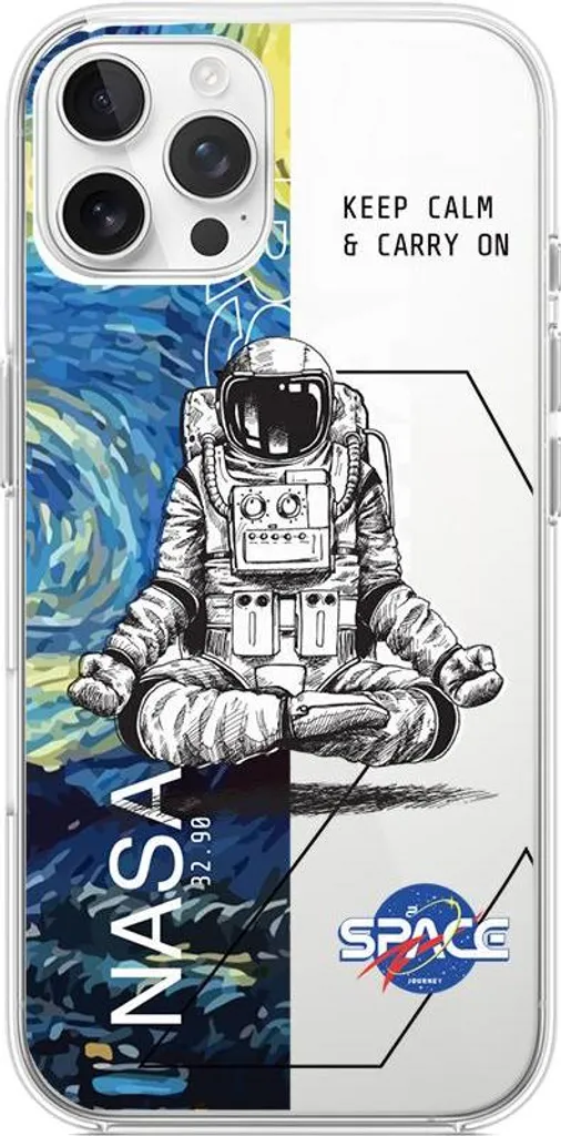 Custodia iPhone 12 Pro Max Trasparente Silicone Keep Calm in Cosmos