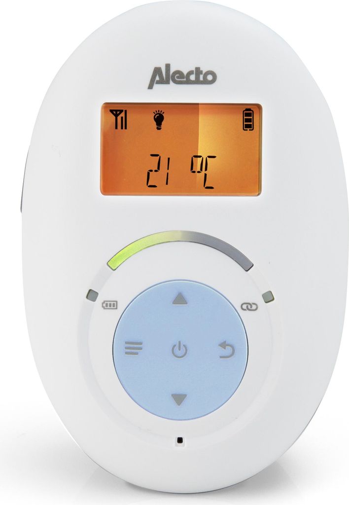 Alecto DBX-112 - DECT Babyphone mit Full ECO-Modus und Display, weiß/blau