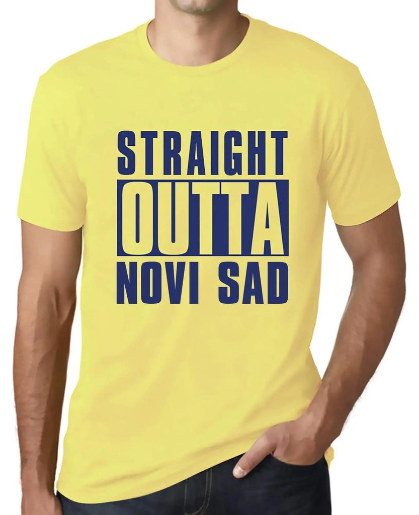 Herren Grafik T-Shirt Straight Outta Novi Sad Öko-Verantwortlich Vintage Jahrgang Kurzarm Lustige Druck Geburtstag Geschenk Mann