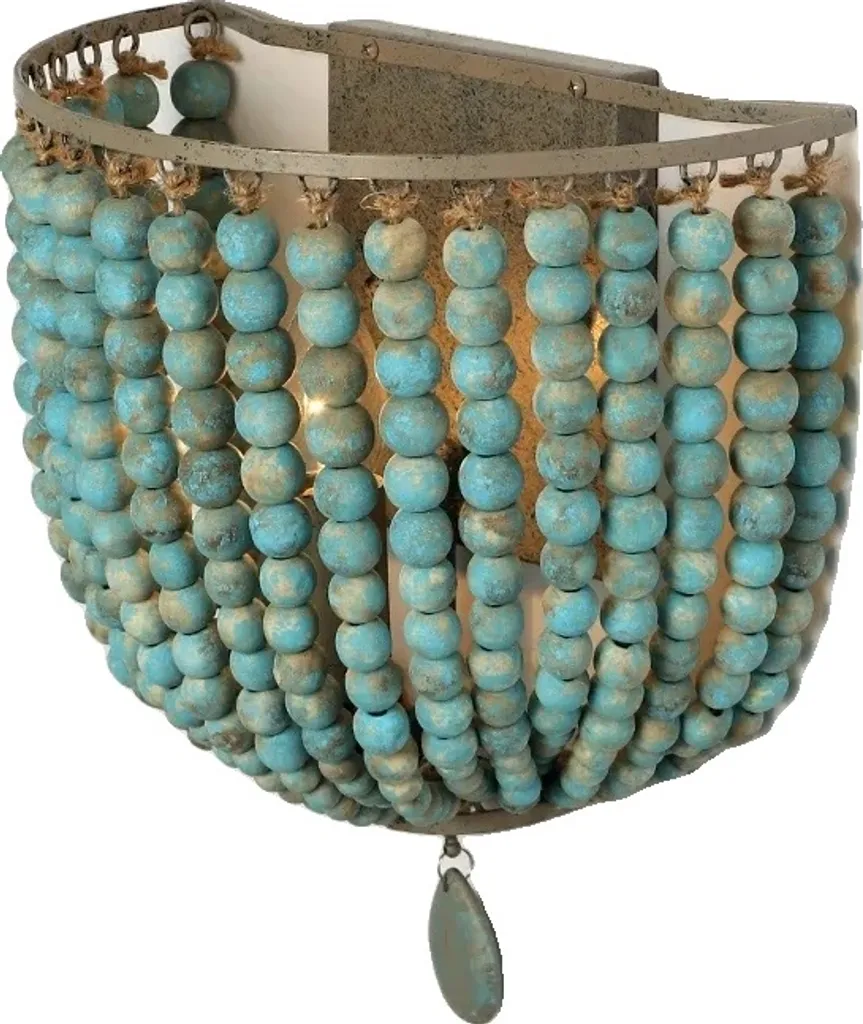 Applique murale en bois avec perles décoratives luminaire design chic