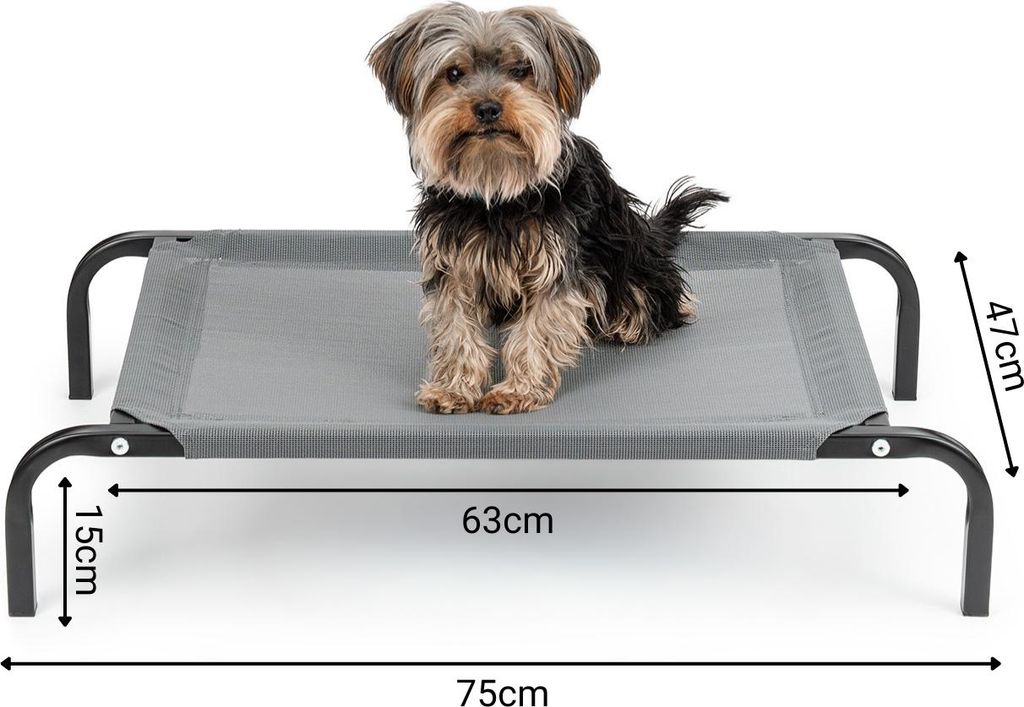 Hundebett erhht, 30 kg, 75x47 cm, Grau, Stoff Hundebetten