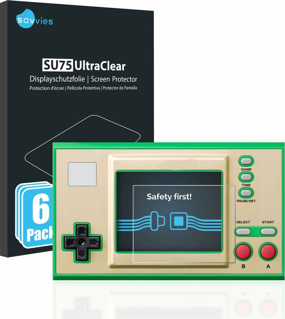 6x Für Nintendo Game & Watch Super Mario Bros Schutzfolie Savvies Displayschutz Display Schutz Folie Klar Transparent