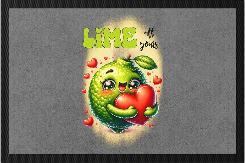 Lime All Yours Fußmatte Limette Liebe Niedlich Romantisches Geschenk Herz