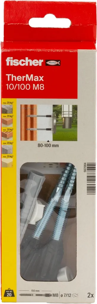 Supporto Fischer TherMax 10/100 M8 per Telecamere e Allarmi - 7