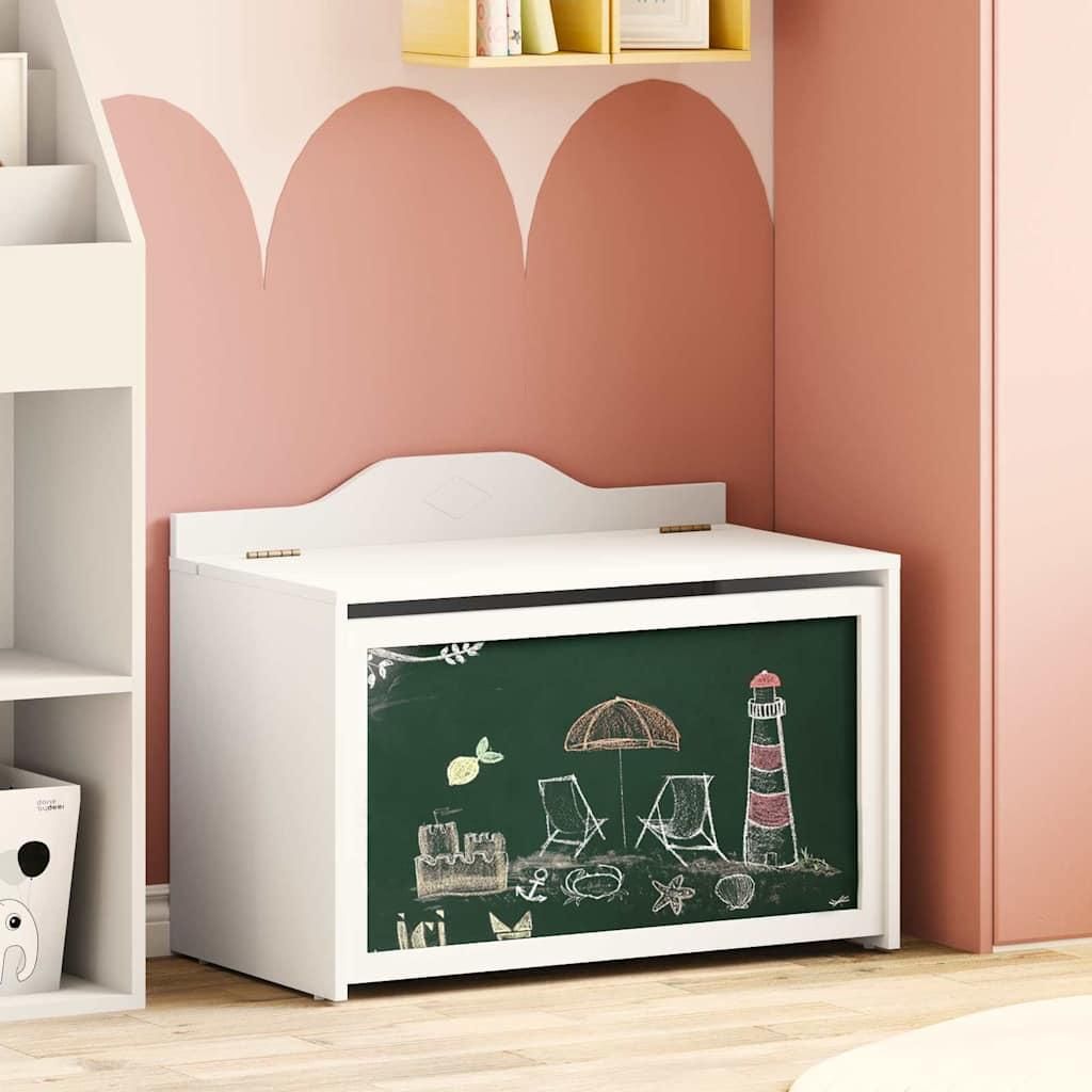 vidaXL Box mit Stauraum und Tafelvorderseite ROROS Weiß Holzwerkstoff