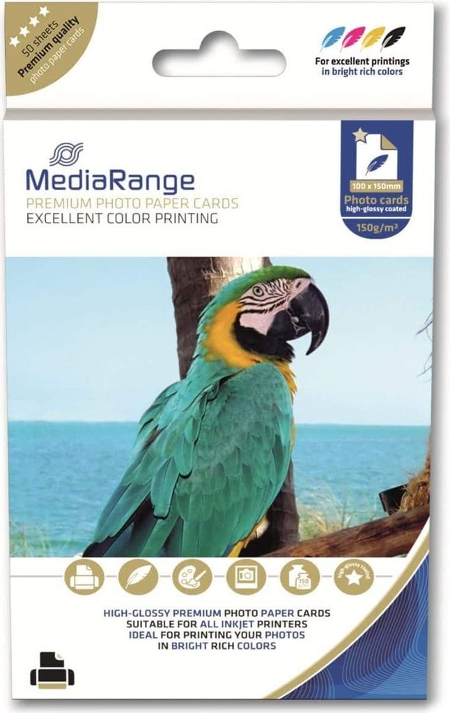 MediaRange Fotopapier hochglänzend 100x150mm 150g, 50 Blatt