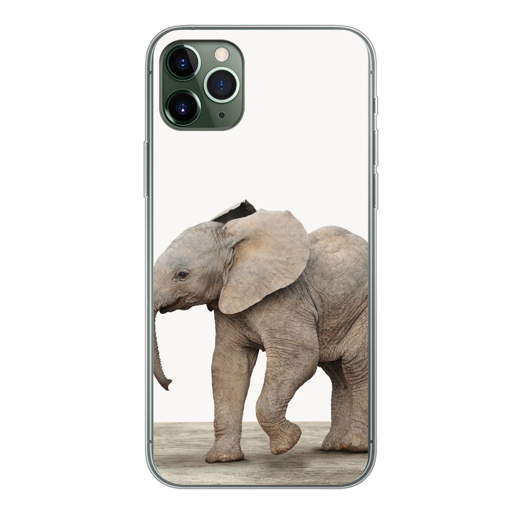 MuchoWow Handyhülle Schutzhülle Hülle für iPhone 11 Pro Max Baby-Elefant - Tiere - Kinder - Mädchen - Jungen Silikon Softcase Handy Hülle -...