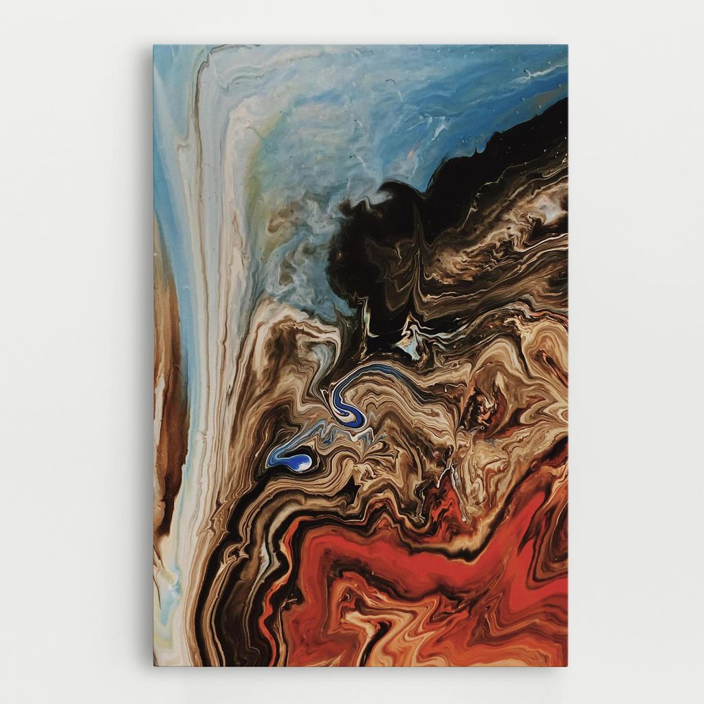 ARTHUB Leinwandbild 20x30 cm, Abstract Waterfall | Wohnzimmerdekoration, Hängende Bilder, Wanddekoration, Heimdekoration, Abstrakte, Marmor