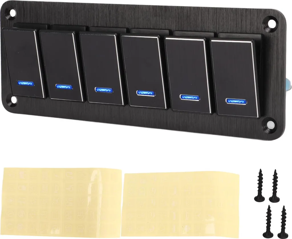 Panneau Interrupteurs 3 Pôles 30A avec Rétroéclairage Bleu LED