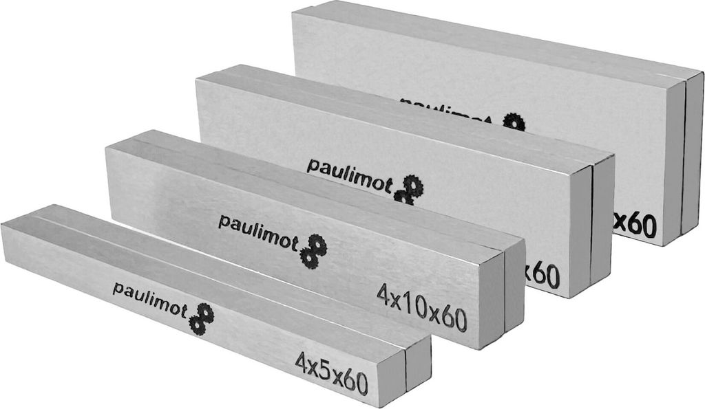 PAULIMOT Parallelunterlagen-Set 8-teilig Länge 60 mm Breite 4 mm