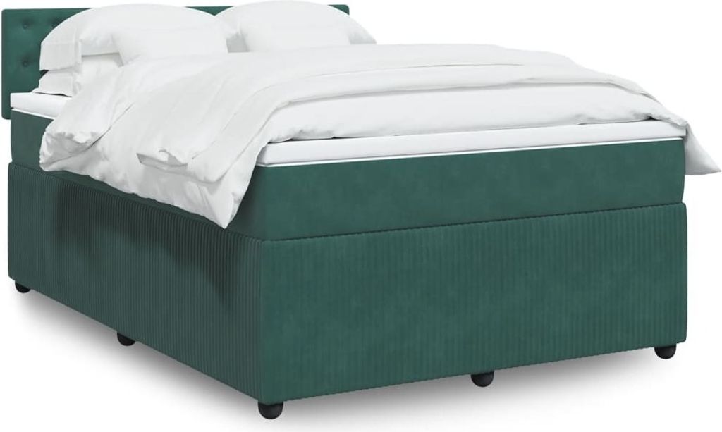 "2026 Promotion" Boxspringbett mit Matratze - Dunkelgrün 140x200 cm - Samt - Polsterbett CC15089