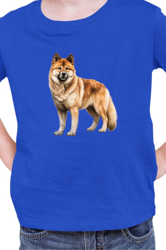 Kinder T-Shirt Dogs Breeds Akita Dog Breed 006, 9-11 Jahr - 140 / Blau