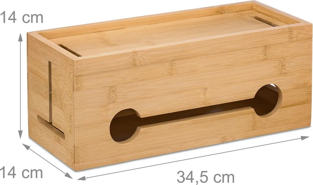 Cache-multiprise en bambou véritable : le rangement câbles design et sobre - 3