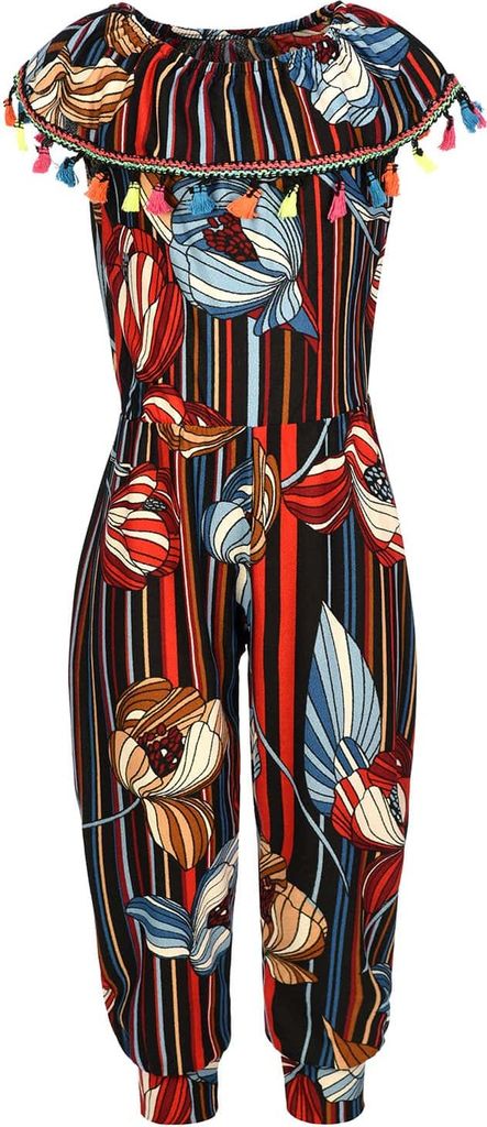 KMISSO Mädchen Jumpsuit Overall Schulterfrei Rot 116