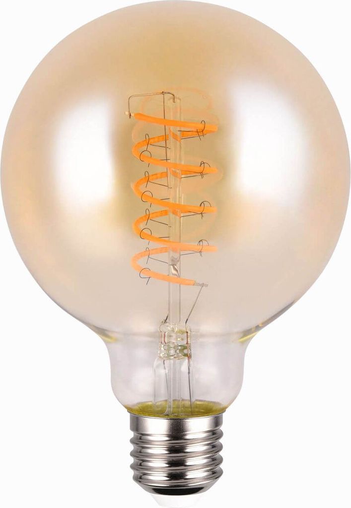 Trio Globe LED Lampe E27 7W 9,5cm dimmbar Amber warmweiss