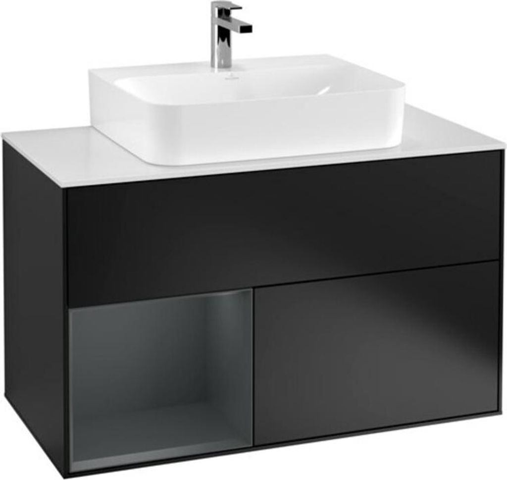 V&B Waschtischunterschrank Finion 100, Pl b m, Rg l md b m Lac, bla m Lac