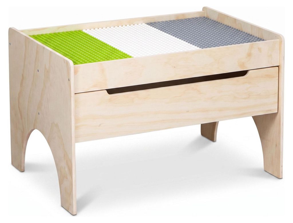 Buxibo kindertafel met bouwplaat en opbergla. Houten Productafbeelding 