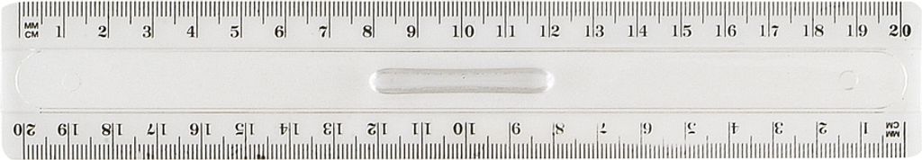 Wonday Flachlineal 200 mm aus Plastik mit Griff transparent