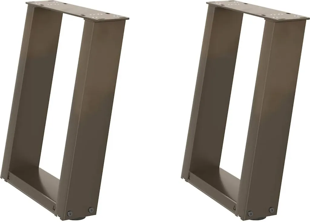 SYFAX™ Gambe per Tavolino da Caffè a Forma di U 2 pz Acciaio Naturale 28x(42-43) cm Acciaio