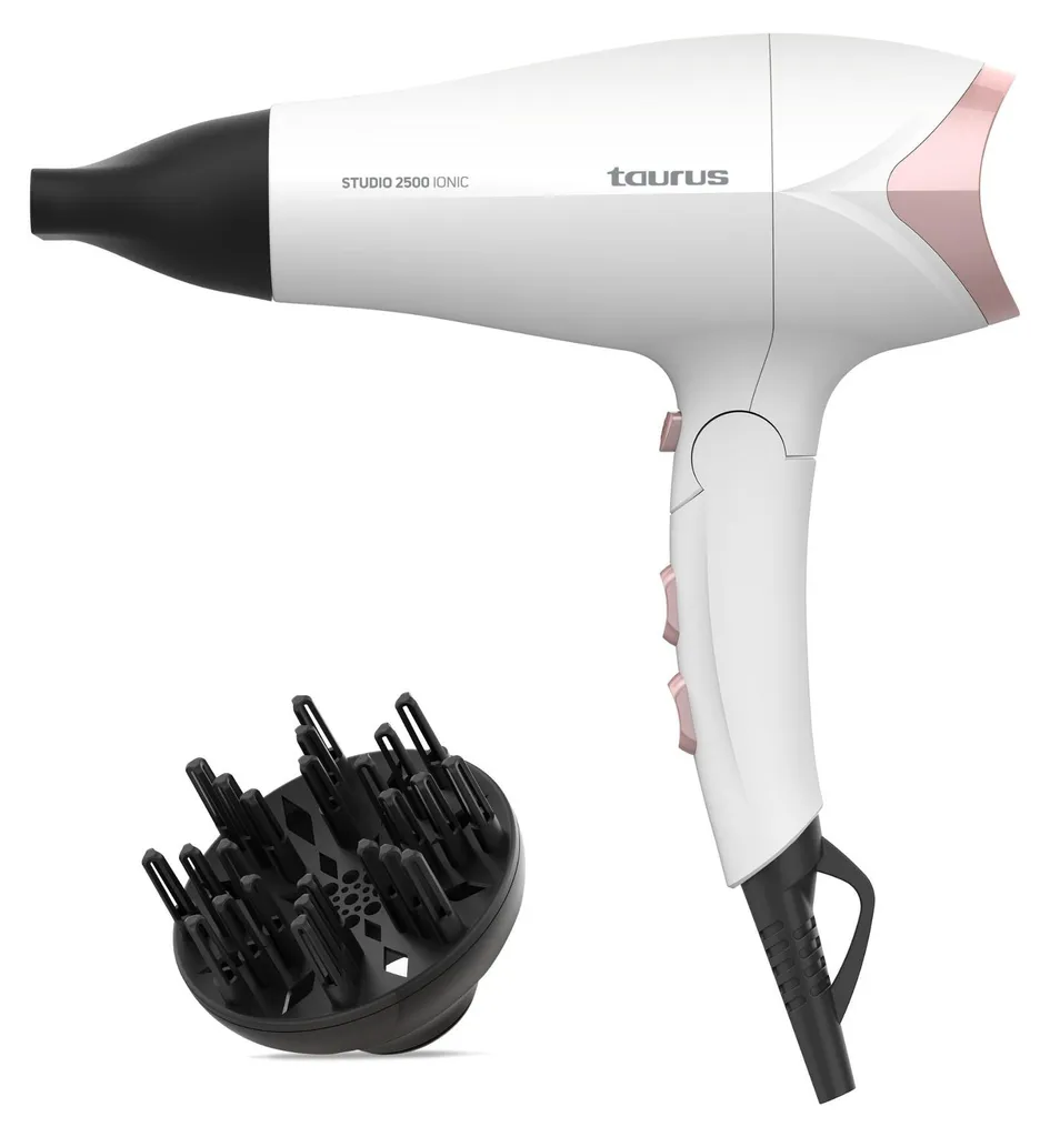 Sèche-cheveux ionique compact Taurus Studio 2500 blanc de 2400 W