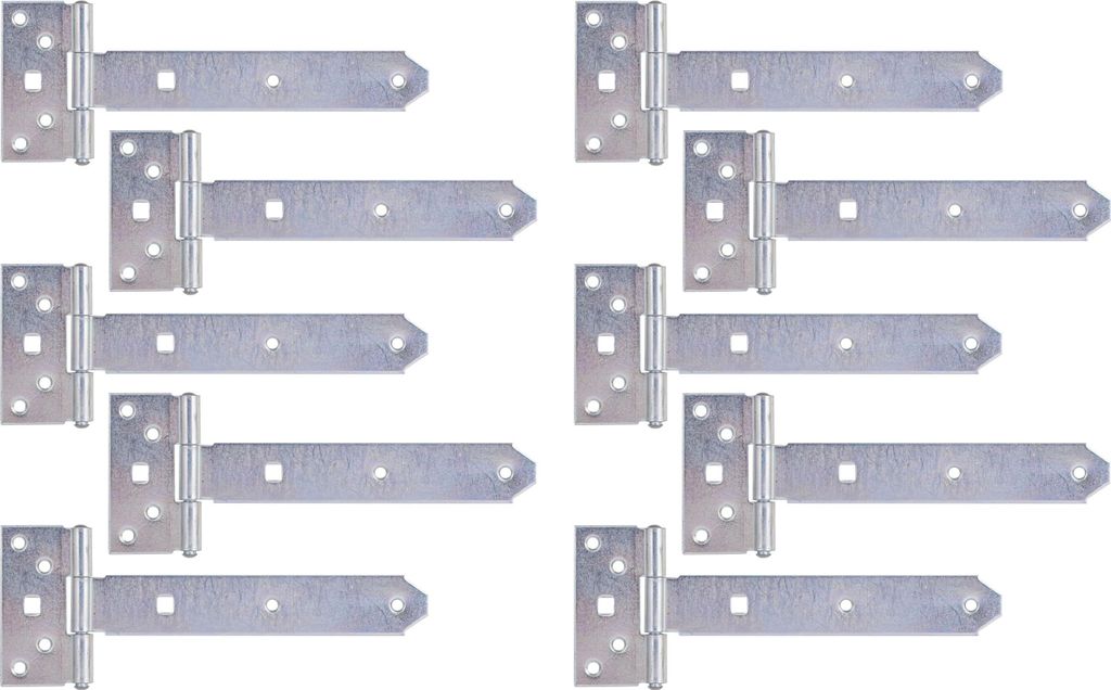Alberts 844318 Kreuzgehänge, mit verpresstem Stift, galvanisch verzinkt, dickschichtpassiviert, Band 192 x 34 mm, Scharnier 90 x 45 mm, 10er Set