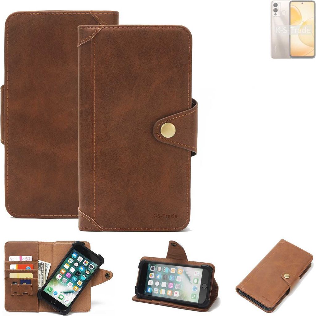K-S-Trade Handyhülle kompatibel mit Infinix Hot 12 Play Schutz Hülle Walletcase Bookstyle Tasche Case Handytasche Wallet Flipcase Cover Polyureth...